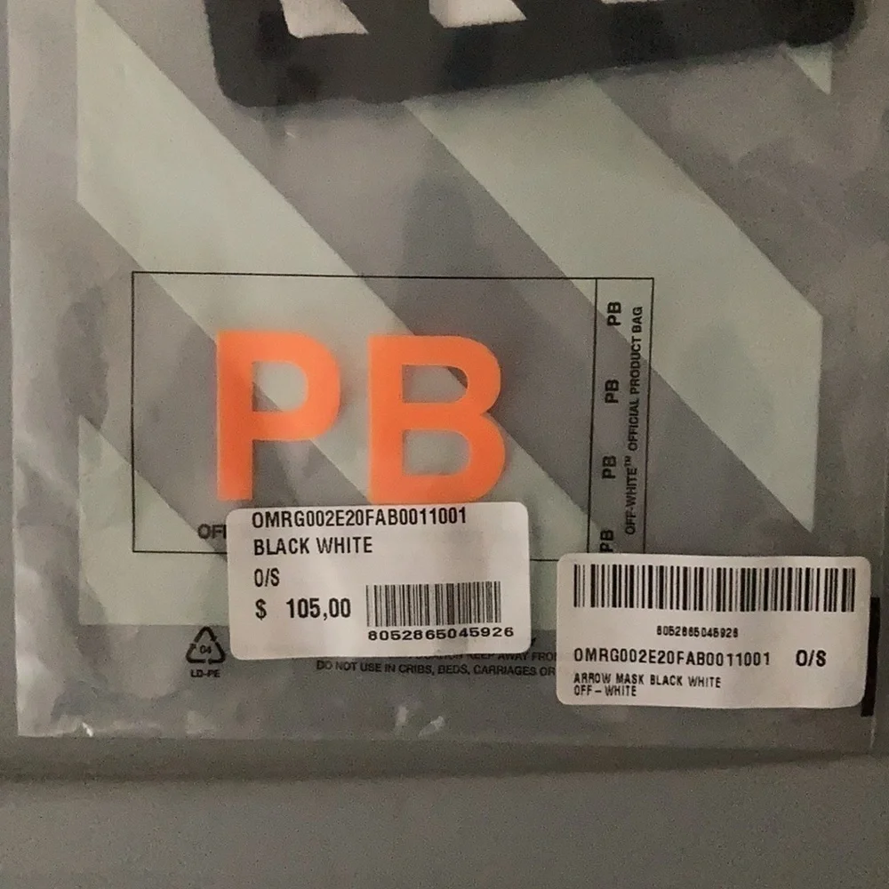 𝅺off-white New Iconic Arrow Face Mask